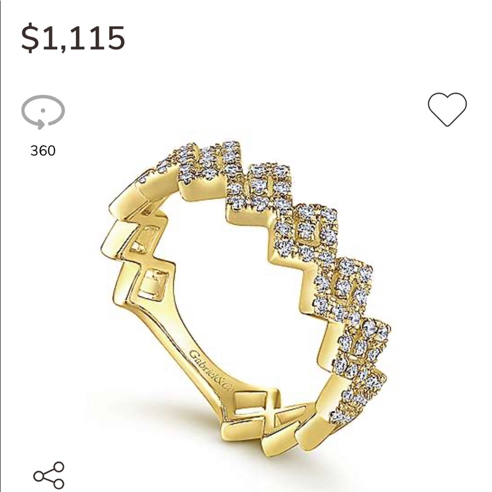 DIAMOND RING Gabriel & Co 14k Gold & diamond ring